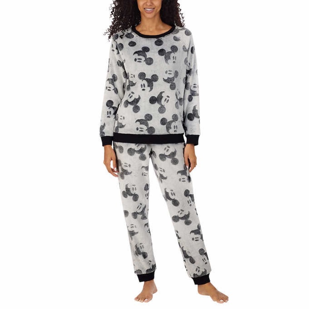 Mickey Mouse Pajama Set Disney Gray Fleece PJ Lounge Set